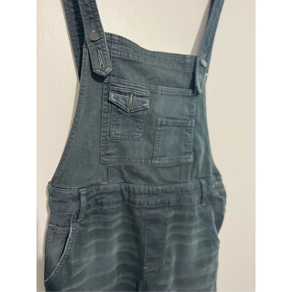 FREE PEOPLE WE THE FREE FP Denim Overalls Dark Wash Size 28 Green/blue - Picture 7 of 10